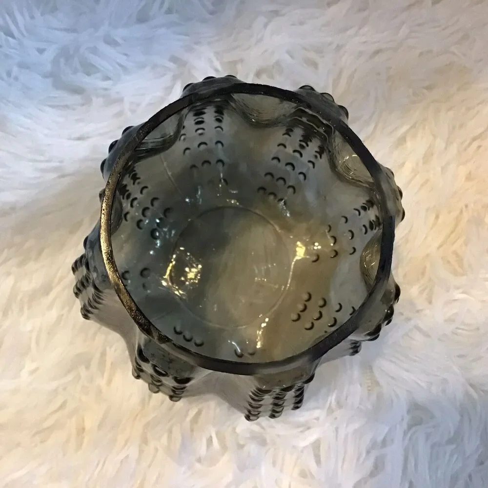 Smokey Black Cactus Vase Planter Candle Trinket Holder Southwestern Desert